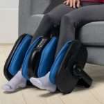 Massaging the calf muscles with a massager