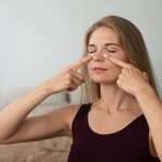 eye massage under-eye bags, puffiness, dark circles.