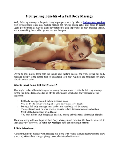 Benefits Of Full Body Massage