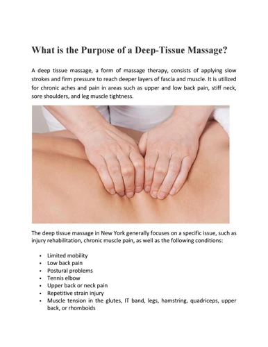 Pain During Deep Tissue Massage