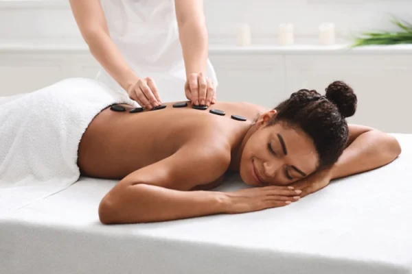 Relaxing hot stone massage