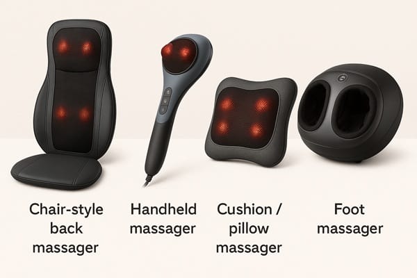 Types of Shiatsu Back Massagers Types of Shiatsu Back Massagers
