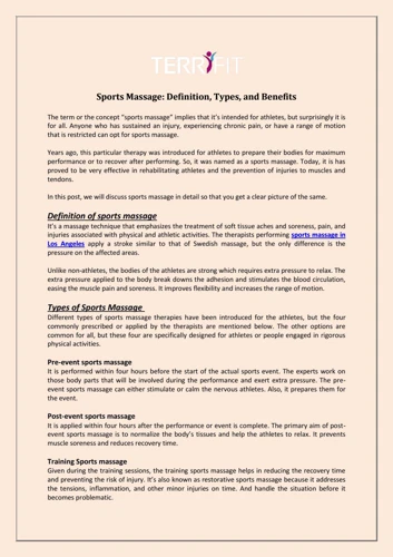 Definition Of Sports Massage