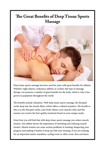 Why Sports Massage Is Important