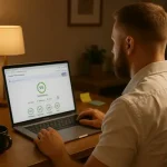 John Winter working late at night on a laptop reviewing website performance results in PageSpeed Insights