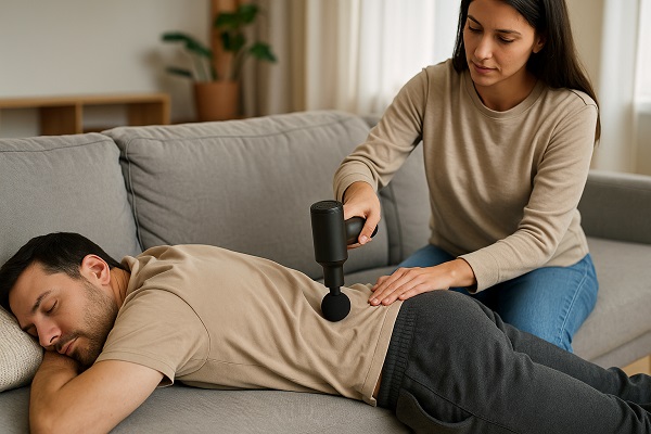 Partner-Assisted Massage Gun for lower back pain Partner-Assisted Massage Gun for lower back pain